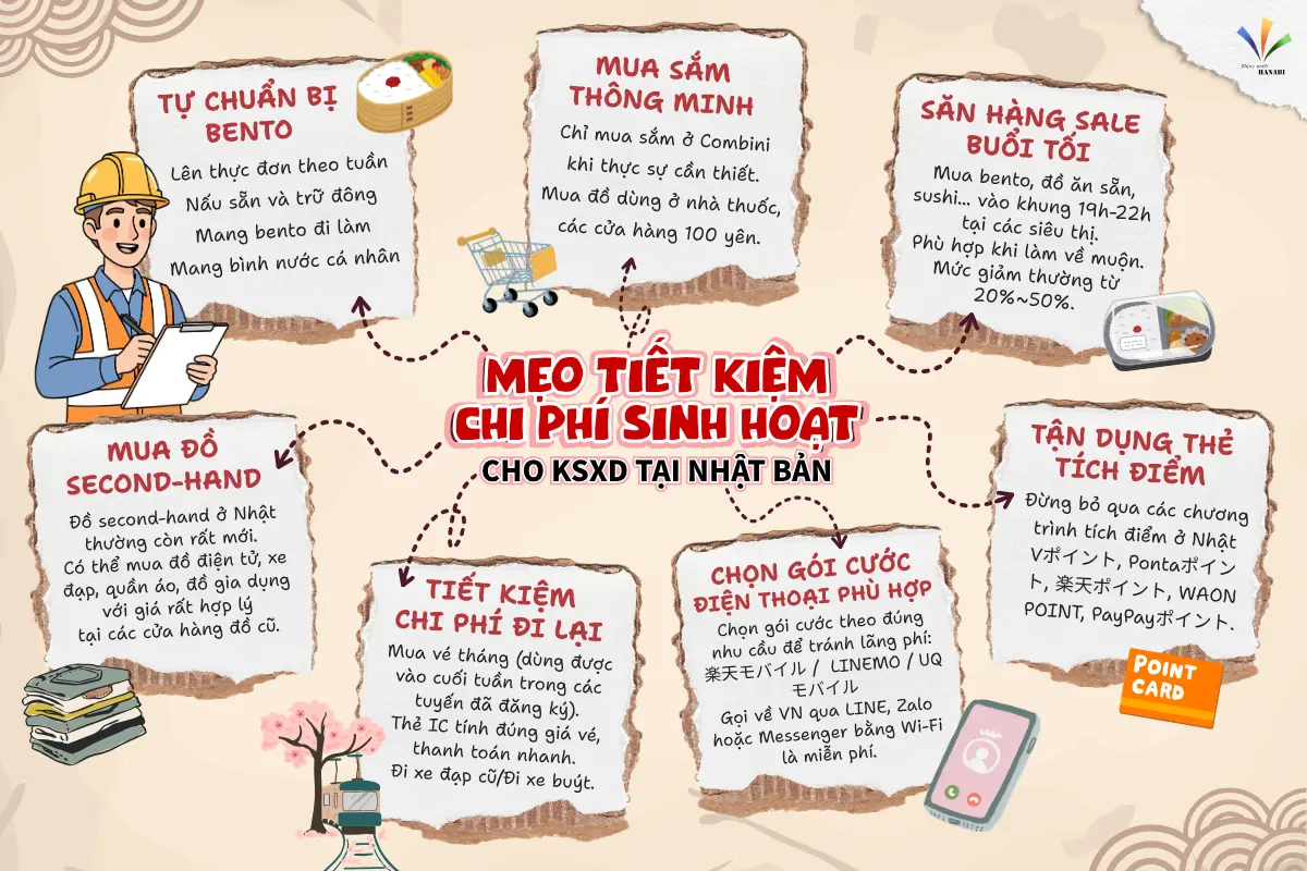 Mẹo tiết kiệm chi phí sinh hoạt cho kỹ sư xây dựng mới sang Nhật